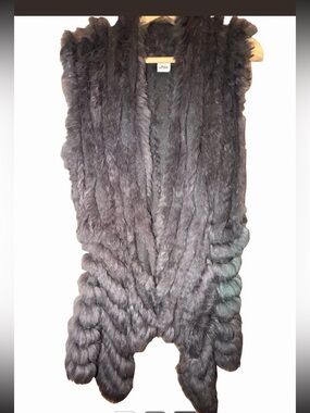 Lux Plush Long Fur Vest - Dark Charcoal